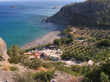 Pohled na vesnici Agia Fotia na jihu Kréty